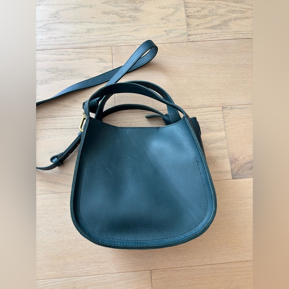 Madewell teal blue Sydney saddle leather bag - Picture 5 of 9